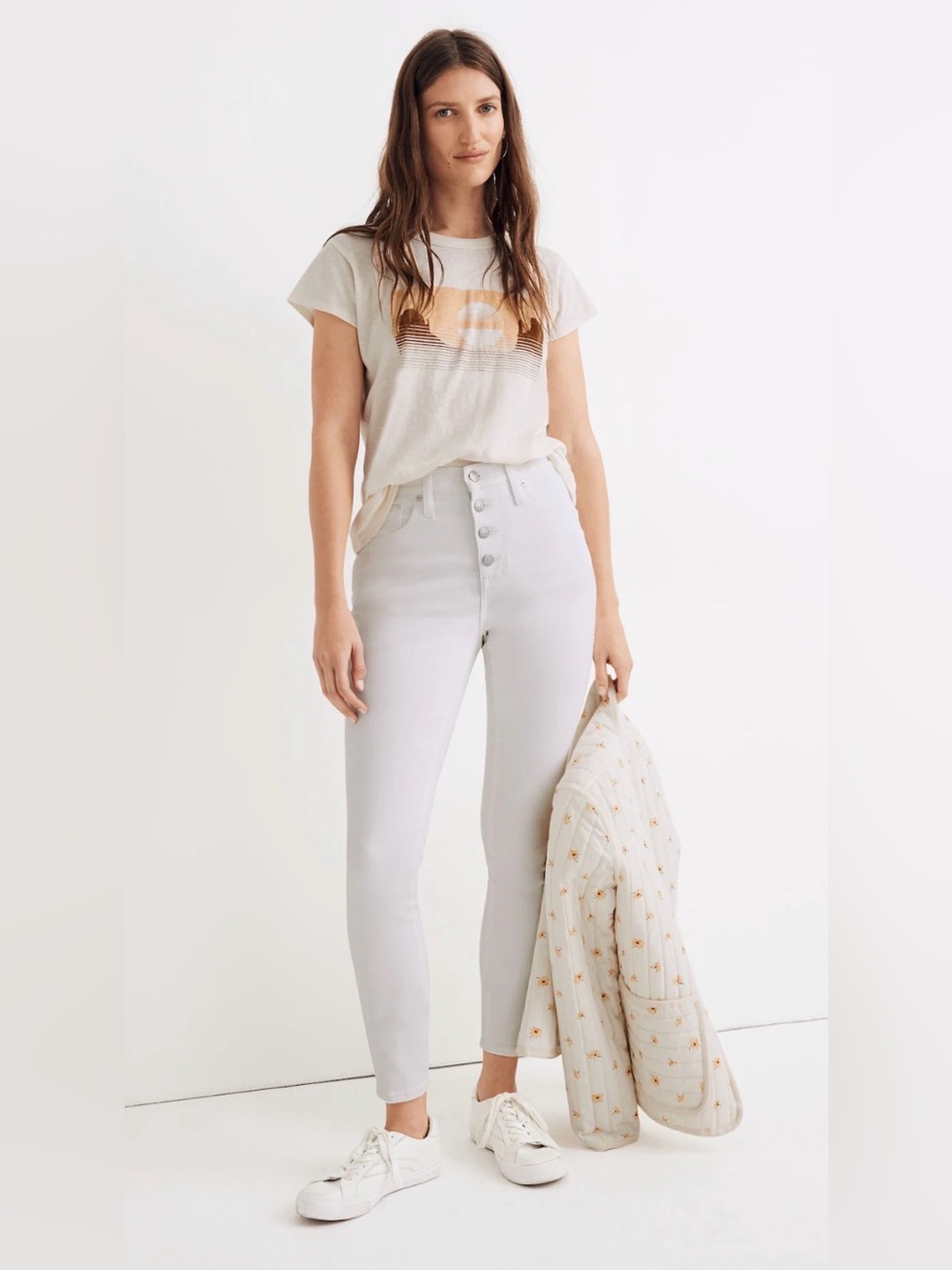 Madewell Curvy High-Rise Skinny Crop Jeans in Pure White